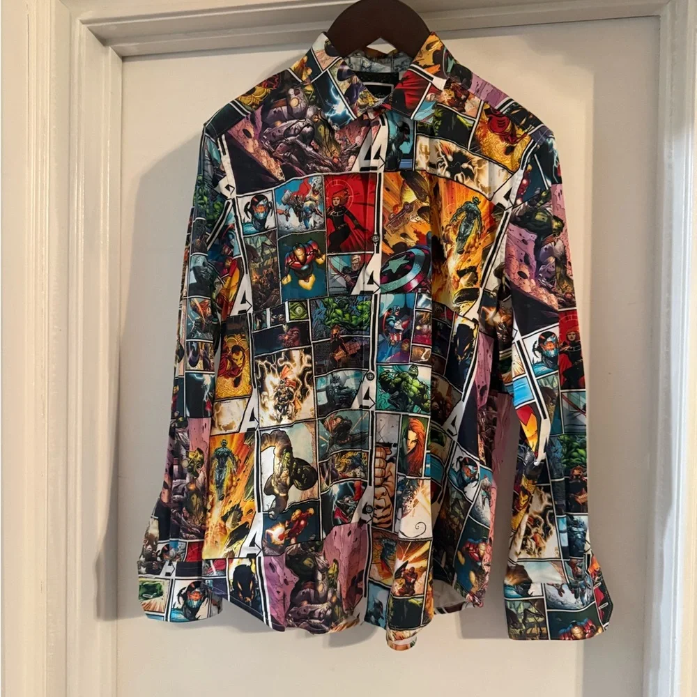 Robert Graham Multicolor Comic Print Shirt - Picture 1 of 11